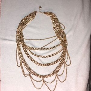 Icing Necklace, multiple layering, gold colored